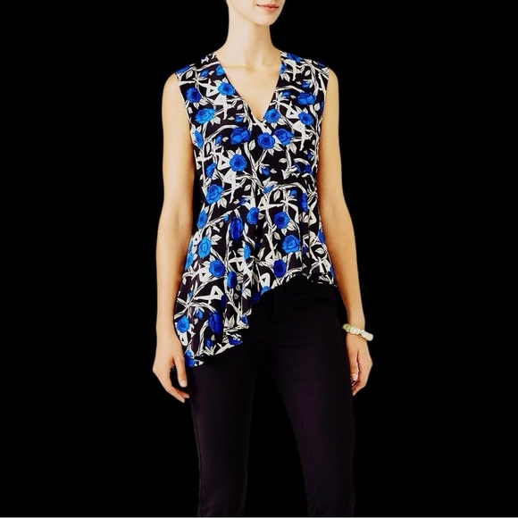 Jason Wu Collection Blue Floral ‘Stem’ Silk Top Size 0 - Picture 2 of 15